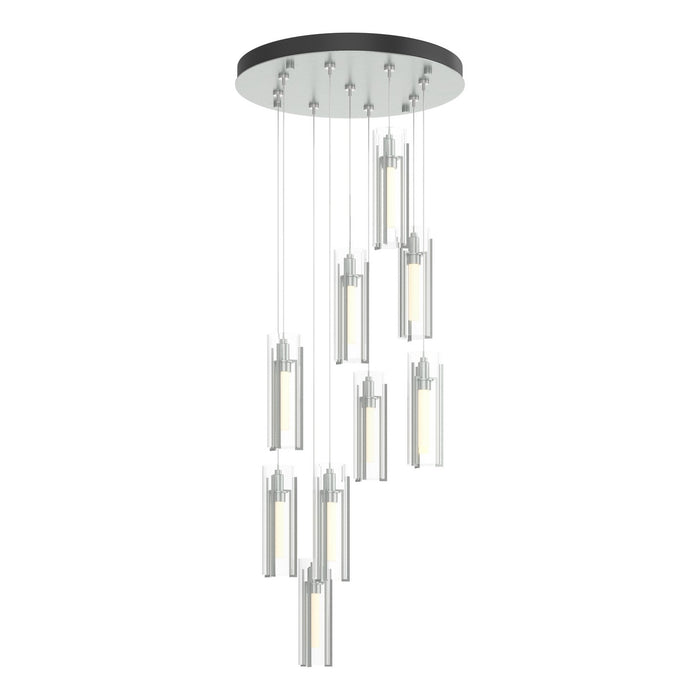 Exos Glass 9-Light Pendant in Vintage Platinum - 131104-SKT-STND-82-ZM0065 by Hubbardton Forge