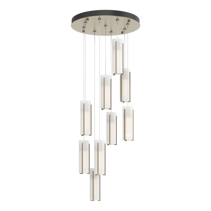 Exos Glass 9-Light Pendant in Soft Gold - 131104-SKT-STND-84-GG0065 by Hubbardton Forge