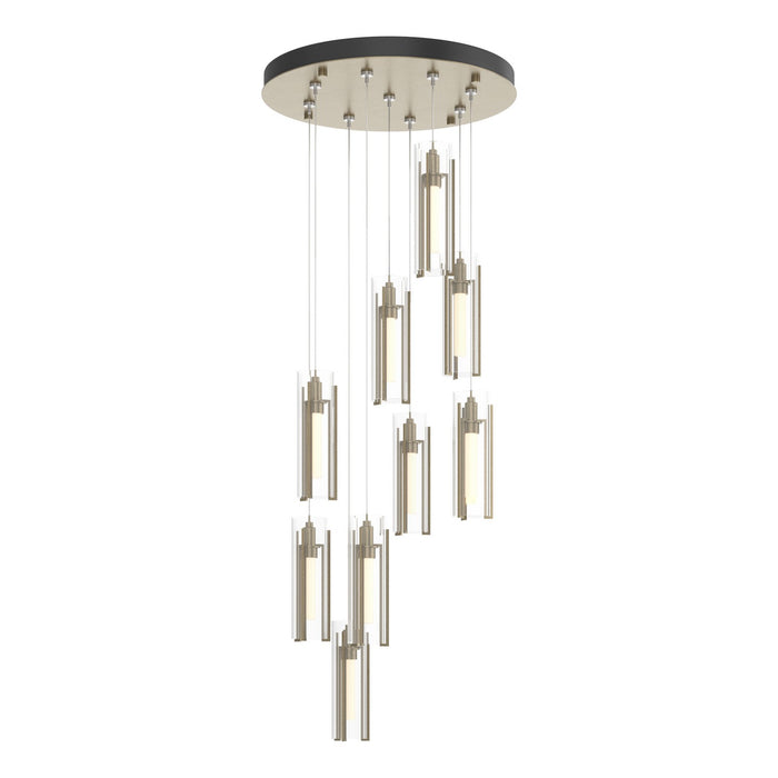 Exos Glass 9-Light Pendant in Soft Gold - 131104-SKT-STND-84-ZM0065 by Hubbardton Forge