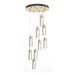 Exos Glass 9-Light Pendant in Modern Brass - 131104-SKT-STND-86-ZM0065 by Hubbardton Forge