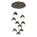 Brooklyn 9-Light Double Shade Pendant in Bronze with Oil Rubbed Bronze Accent - 131105-SKT-STND-05-14-GG0711 by Hubbardton Forge