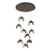 Brooklyn 9-Light Double Shade Pendant in Bronze with Sterling Accent - 131105-SKT-STND-05-85-GG0711 by Hubbardton Forge