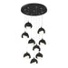 Brooklyn 9-Light Double Shade Pendant in Black with Black Accent - 131105-SKT-STND-10-10-GG0711 by Hubbardton Forge