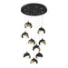 Brooklyn 9-Light Double Shade Pendant in Black with Soft Gold Accent - 131105-SKT-STND-10-84-GG0711 by Hubbardton Forge