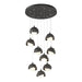 Brooklyn 9-Light Double Shade Pendant in Natural Iron with Natural Iron Accent - 131105-SKT-STND-20-20-GG0711 by Hubbardton Forge