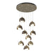 Brooklyn 9-Light Double Shade Pendant in Soft Gold with Bronze Accent - 131105-SKT-STND-84-05-GG0711 by Hubbardton Forge