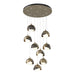 Brooklyn 9-Light Double Shade Pendant in Soft Gold with Dark Smoke Accent - 131105-SKT-STND-84-07-GG0711 by Hubbardton Forge