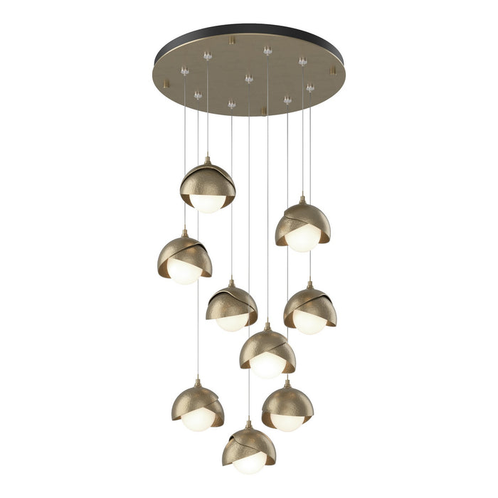 Brooklyn 9-Light Double Shade Pendant in Soft Gold with Soft Gold Accent - 131105-SKT-STND-84-84-GG0711 by Hubbardton Forge