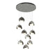 Brooklyn 9-Light Double Shade Pendant in Sterling with Dark Smoke Accent - 131105-SKT-STND-85-07-GG0711 by Hubbardton Forge