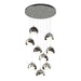 Brooklyn 9-Light Double Shade Pendant in Sterling with Oil Rubbed Bronze Accent - 131105-SKT-STND-85-14-GG0711 by Hubbardton Forge