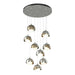 Brooklyn 9-Light Double Shade Pendant in Sterling with Soft Gold Accent - 131105-SKT-STND-85-84-GG0711 by Hubbardton Forge