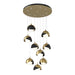 Brooklyn 9-Light Double Shade Pendant in Modern Brass with Black Accent - 131105-SKT-STND-86-10-GG0711 by Hubbardton Forge