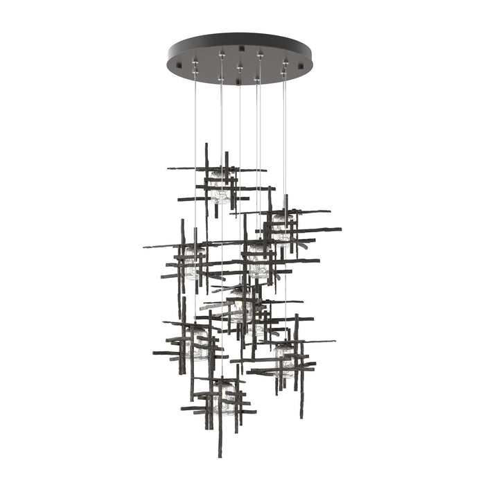 Tura 9-Light Seeded Glass Pendant in Oil Rubbed Bronze - 131107-SKT-STND-14-II0728 by Hubbardton Forge