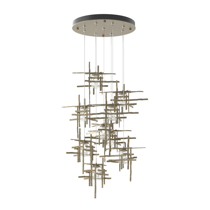 Tura 9-Light Seeded Glass Pendant in Soft Gold - 131107-SKT-STND-84-II0728 by Hubbardton Forge