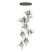 Tura 9-Light Frosted Glass Pendant in Dark Smoke - 131109-SKT-STND-07-YC0305 by Hubbardton Forge