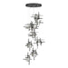 Tura 9-Light Frosted Glass Pendant in Black - 131109-SKT-STND-10-YC0305 by Hubbardton Forge