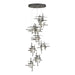 Tura 9-Light Frosted Glass Pendant in Natural Iron - 131109-SKT-STND-20-YC0305 by Hubbardton Forge