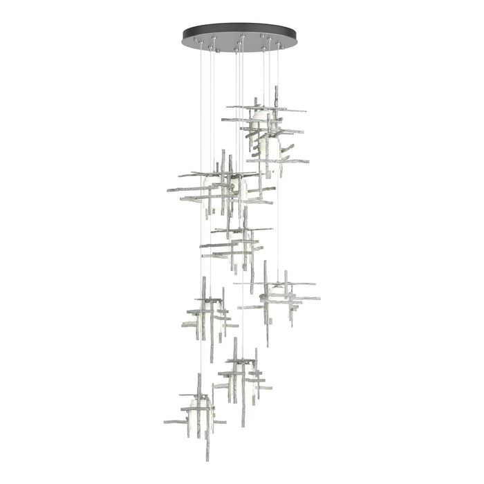 Tura 9-Light Frosted Glass Pendant in Vintage Platinum - 131109-SKT-STND-82-YC0305 by Hubbardton Forge