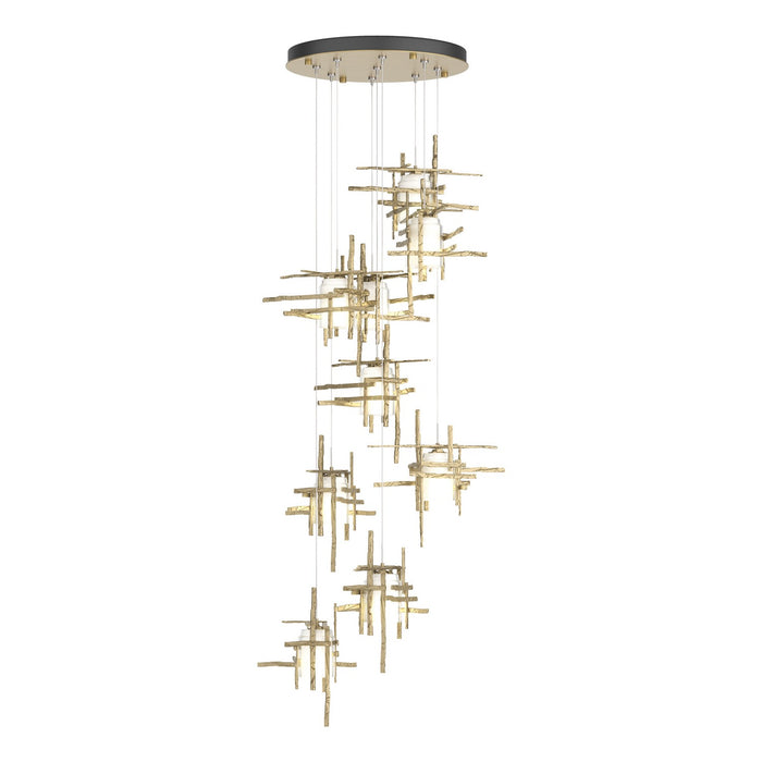 Tura 9-Light Frosted Glass Pendant in Soft Gold - 131109-SKT-STND-84-YC0305 by Hubbardton Forge