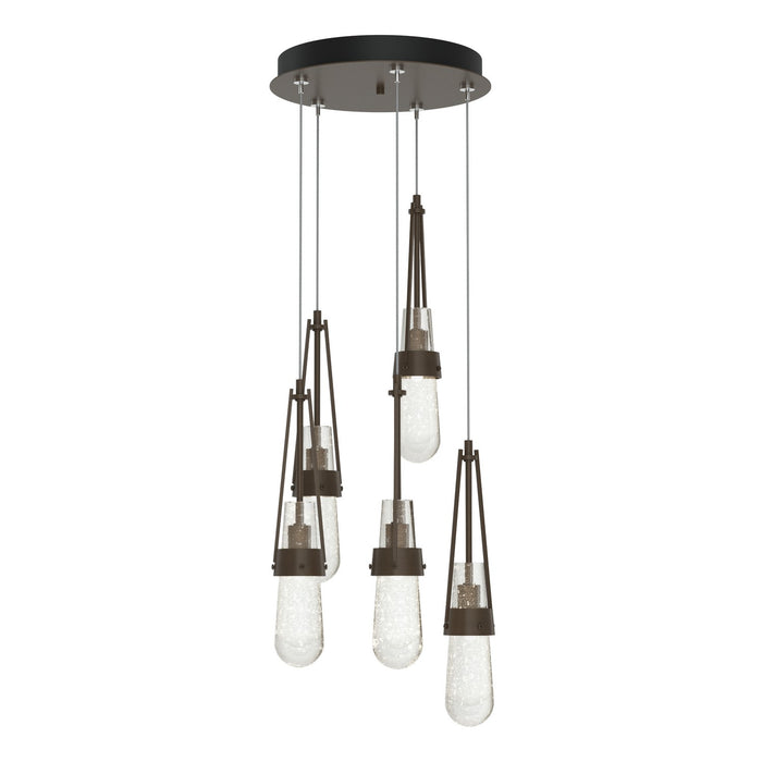 Link 5-Light Blown Glass Pendant in Bronze - 131120-SKT-STND-05-YG0434 by Hubbardton Forge