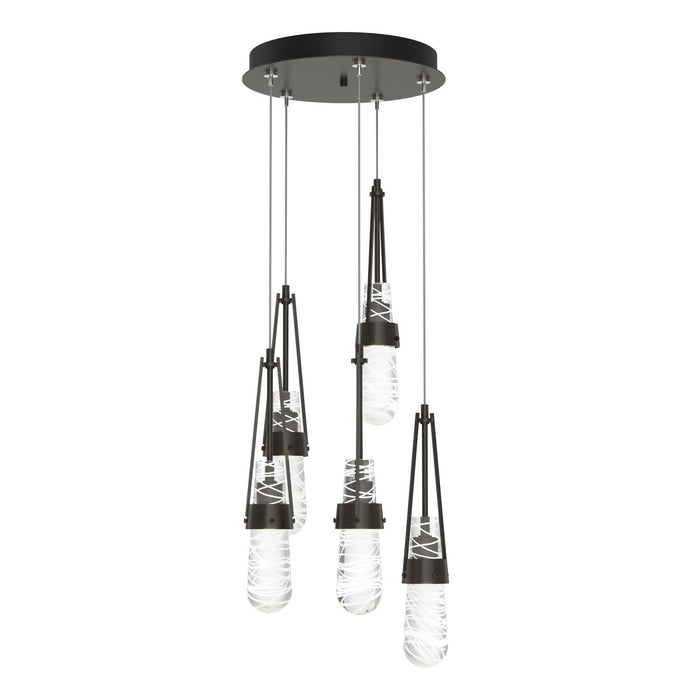 Link 5-Light Blown Glass Pendant in Oil Rubbed Bronze - 131120-SKT-STND-14-YJ0434 by Hubbardton Forge