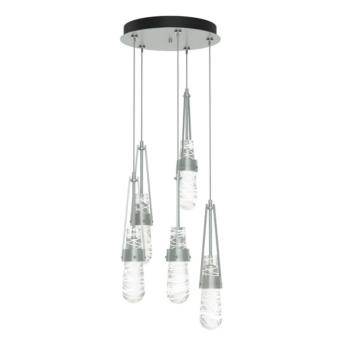 Link 5-Light Blown Glass Pendant in Vintage Platinum - 131120-SKT-STND-82-YJ0434 by Hubbardton Forge