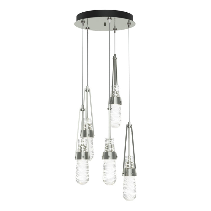 Link 5-Light Blown Glass Pendant in Sterling - 131120-SKT-STND-85-YJ0434 by Hubbardton Forge