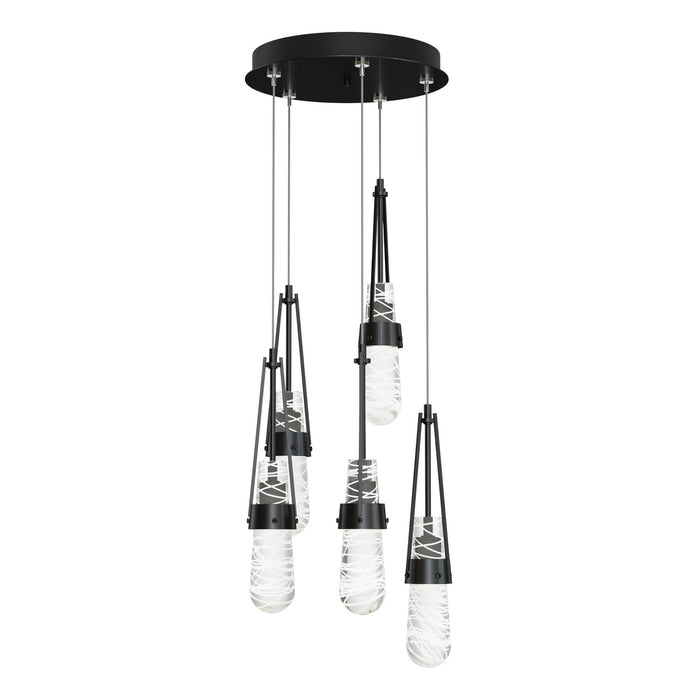 Link 5-Light Blown Glass Pendant in Ink - 131120-SKT-STND-89-YJ0434 by Hubbardton Forge