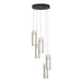 Exos Glass 5-Light Pendant in Bronze - 131124-SKT-STND-05-GG0065 by Hubbardton Forge