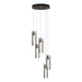 Exos Glass 5-Light Pendant in Bronze - 131124-SKT-STND-05-ZM0065 by Hubbardton Forge