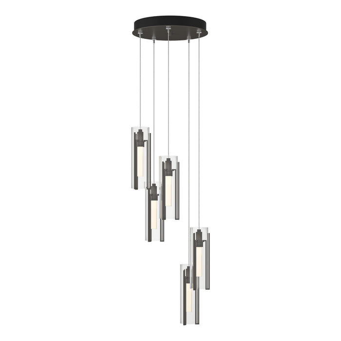 Exos Glass 5-Light Pendant in Dark Smoke - 131124-SKT-STND-07-ZM0065 by Hubbardton Forge