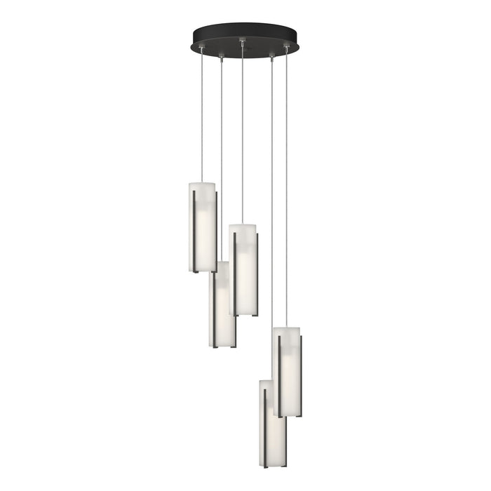 Exos Glass 5-Light Pendant in Natural Iron - 131124-SKT-STND-20-GG0065 by Hubbardton Forge