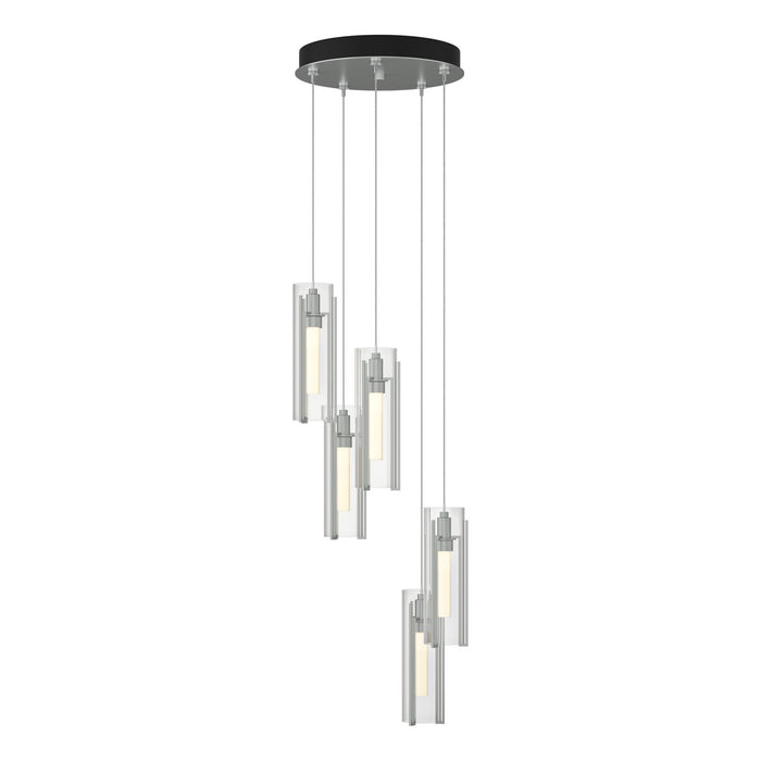 Exos Glass 5-Light Pendant in Vintage Platinum - 131124-SKT-STND-82-ZM0065 by Hubbardton Forge