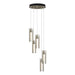 Exos Glass 5-Light Pendant in Soft Gold - 131124-SKT-STND-84-ZM0065 by Hubbardton Forge