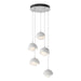 Brooklyn 5-Light Double Shade Pendant in White with White Accent - 131125-SKT-STND-02-02-GG0711 by Hubbardton Forge