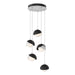 Brooklyn 5-Light Double Shade Pendant in White with Black Accent - 131125-SKT-STND-02-10-GG0711 by Hubbardton Forge