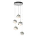 Brooklyn 5-Light Double Shade Pendant in White with Sterling Accent - 131125-SKT-STND-02-85-GG0711 by Hubbardton Forge