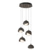 Brooklyn 5-Light Double Shade Pendant in Bronze with Dark Smoke Accent - 131125-SKT-STND-05-07-GG0711 by Hubbardton Forge