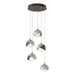 Brooklyn 5-Light Double Shade Pendant in Bronze with Vintage Platinum Accent - 131125-SKT-STND-05-82-GG0711 by Hubbardton Forge