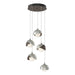 Brooklyn 5-Light Double Shade Pendant in Bronze with Sterling Accent - 131125-SKT-STND-05-85-GG0711 by Hubbardton Forge