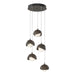 Brooklyn 5-Light Double Shade Pendant in Dark Smoke with Bronze Accent - 131125-SKT-STND-07-05-GG0711 by Hubbardton Forge