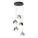 Brooklyn 5-Light Double Shade Pendant in Oil Rubbed Bronze with Vintage Platinum Accent - 131125-SKT-STND-14-82-GG0711 by Hubbardton Forge