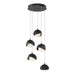 Brooklyn 5-Light Double Shade Pendant in Natural Iron with Black Accent - 131125-SKT-STND-20-10-GG0711 by Hubbardton Forge