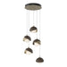 Brooklyn 5-Light Double Shade Pendant in Soft Gold with Bronze Accent - 131125-SKT-STND-84-05-GG0711 by Hubbardton Forge