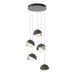 Brooklyn 5-Light Double Shade Pendant in Sterling with Dark Smoke Accent - 131125-SKT-STND-85-07-GG0711 by Hubbardton Forge