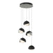 Brooklyn 5-Light Double Shade Pendant in Sterling with Black Accent - 131125-SKT-STND-85-10-GG0711 by Hubbardton Forge