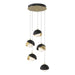 Brooklyn 5-Light Double Shade Pendant in Modern Brass with Black Accent - 131125-SKT-STND-86-10-GG0711 by Hubbardton Forge