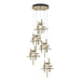 Tura 5-Light Seeded Glass Pendant in Modern Brass - 131126-SKT-STND-86-II0728 by Hubbardton Forge