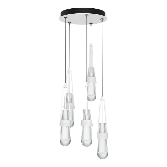 Link 5-Light Clear Glass Pendant in White - 131127-SKT-STND-02-ZM0434 by Hubbardton Forge