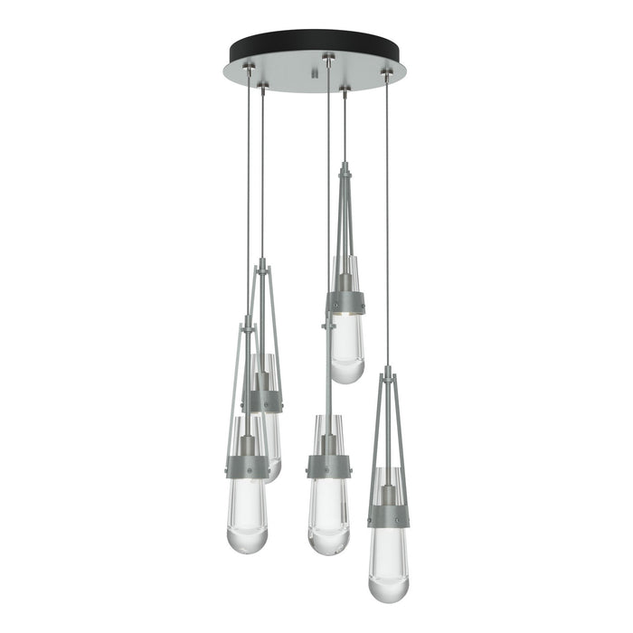 Link 5-Light Clear Glass Pendant in Vintage Platinum - 131127-SKT-STND-82-ZM0434 by Hubbardton Forge